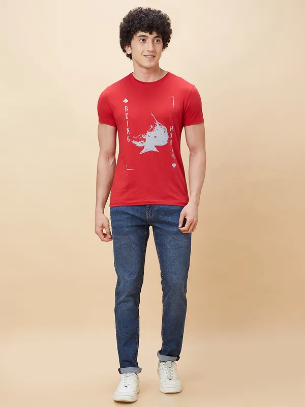 Being Human Men  T-Shirts-Blood Red